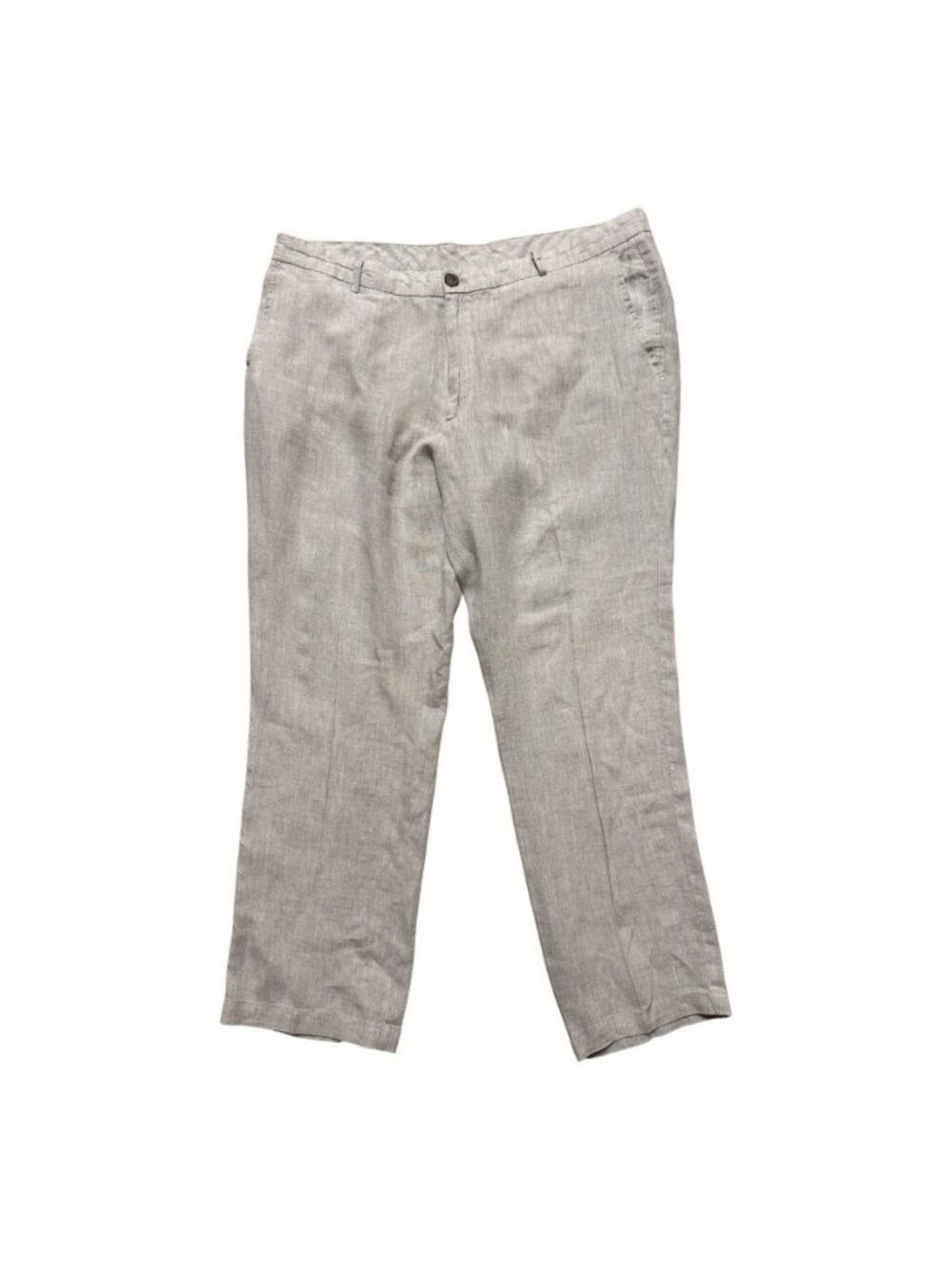 Tasso Elba 100% Linen Pants Mens 38x28 Beige Casual Flat Front